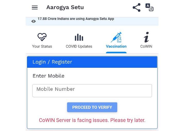 18 साल से ज्यादा उम्र के लोगों के वैक्सीनेशन के लिए रजिस्ट्रेशन आज शाम 4 बजे शुरू होना था, पर उससे पहले ही कोविड पोर्टल क्रैश हो गया।
